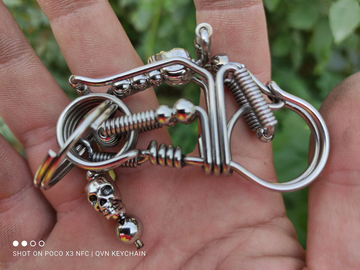Custom Wire Chopper | Handcrafted Biker Keyring