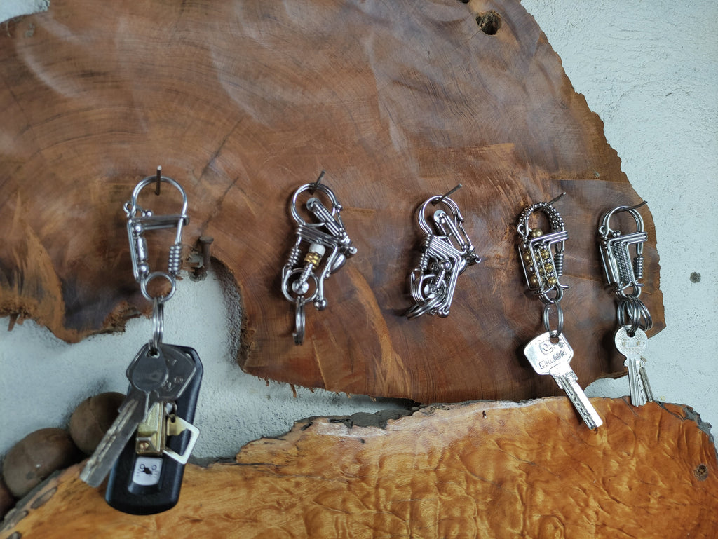 Wire-Wrapped Road King | Stainless Steel Biker Keychain
