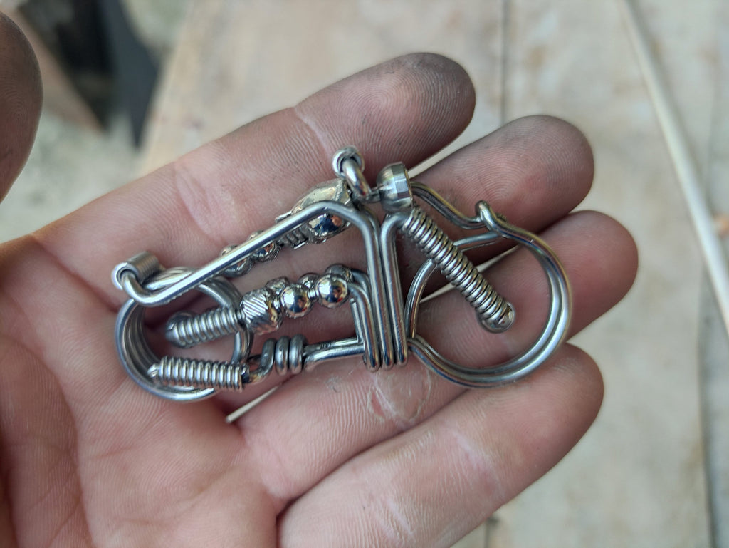 Custom Wire Chopper | Handcrafted Biker Keyring