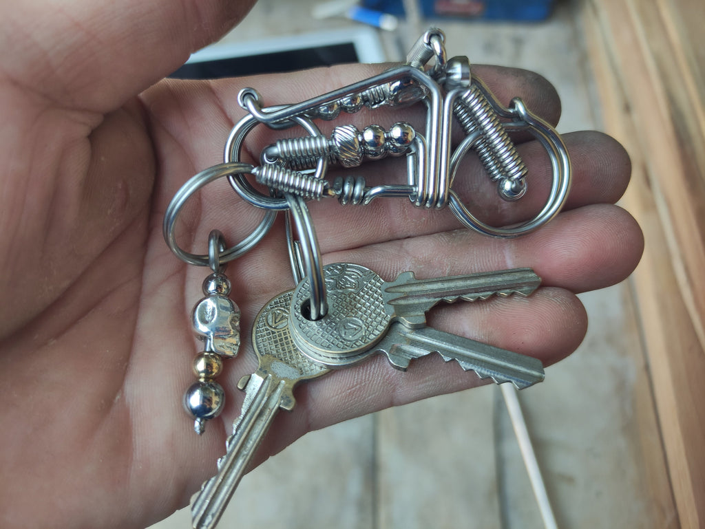 Custom Wire Chopper | Handcrafted Biker Keyring