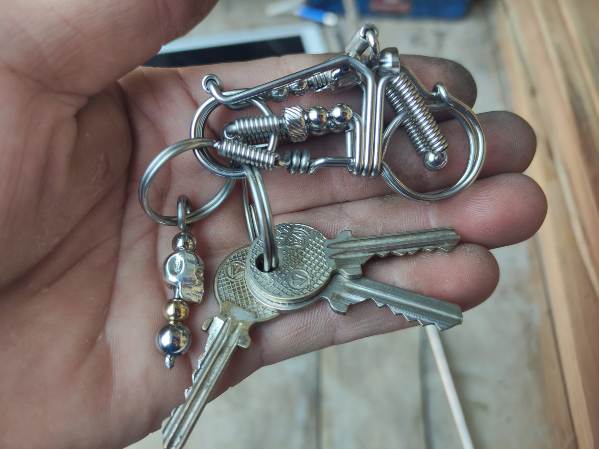 Custom Wire Chopper | Handcrafted Biker Keyring