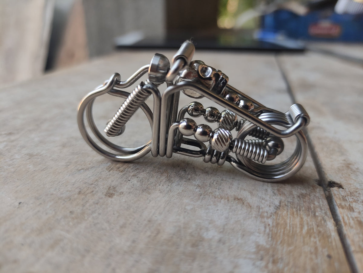 Custom Wire Chopper | Handcrafted Biker Keyring