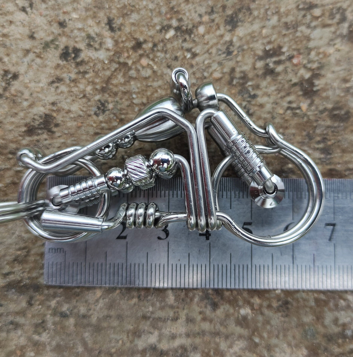 Wire-Wrapped Road King | Stainless Steel Biker Keychain