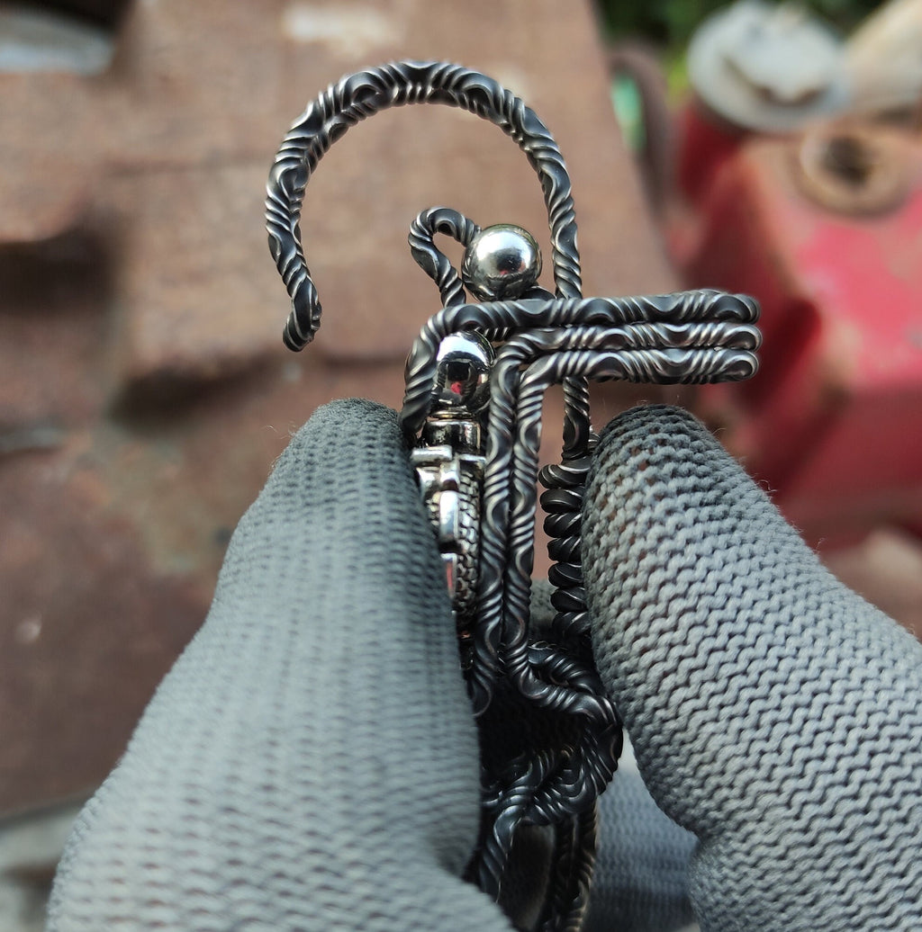 Damascus Dragon Emblem | Custom Engraved EDC Keychain