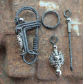 Damascus Dragon Emblem | Custom Engraved EDC Keychain