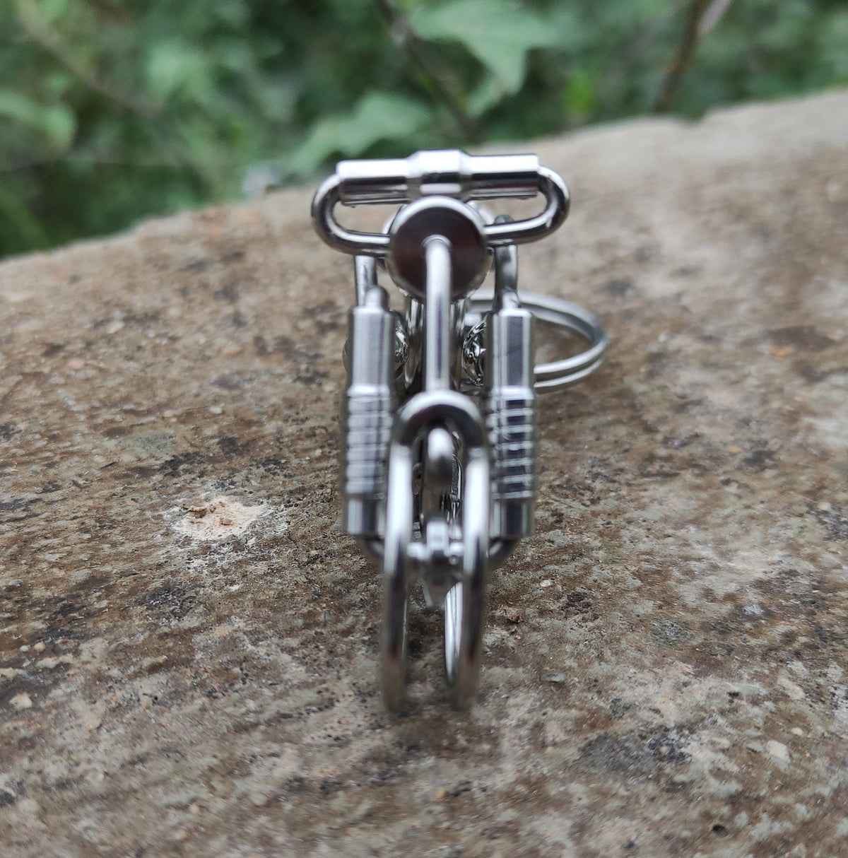 Wire-Wrapped Road King | Stainless Steel Biker Keychain