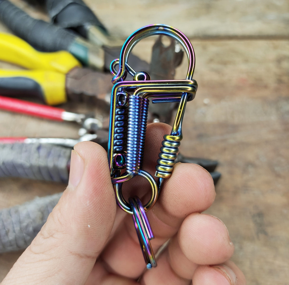 Anodized Rainbow Titanium | Ultra-Lightweight EDC Keychain