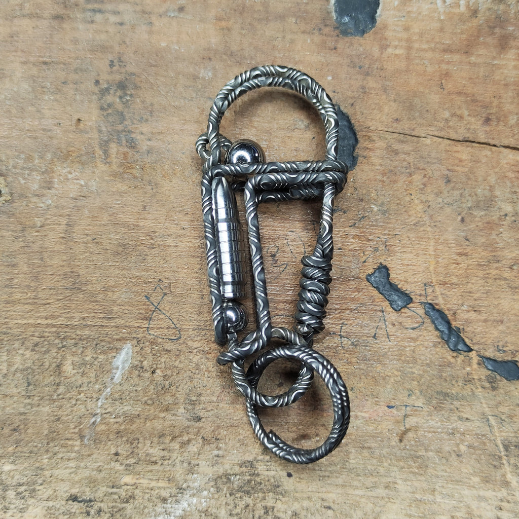Damascus Folding Bullet | Tactical EDC Handcrafted Keyring