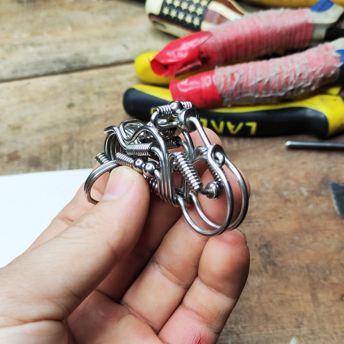 V-Twin Engine Biker | Handcrafted Steel Motorcycle Keyring