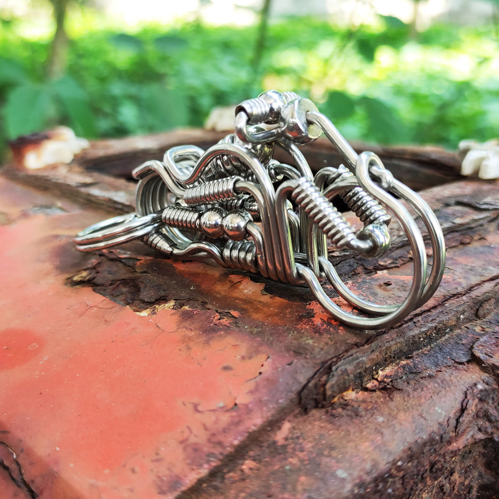 V-Twin Engine Biker | Handcrafted Steel Motorcycle Keyring