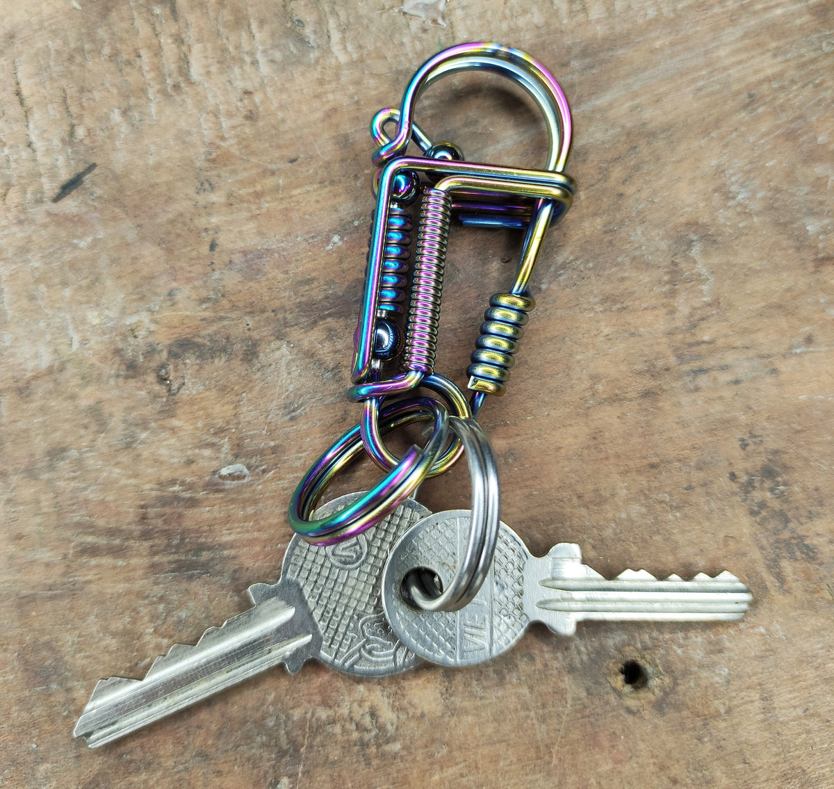 Anodized Rainbow Titanium | Ultra-Lightweight EDC Keychain