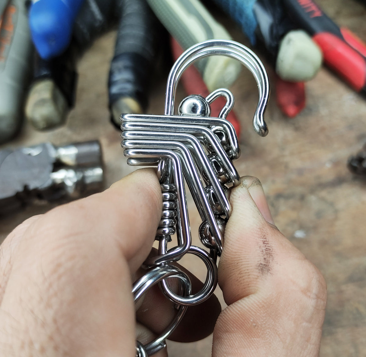 Minimalist Executive | Handcrafted Wire Carabiner Keychain