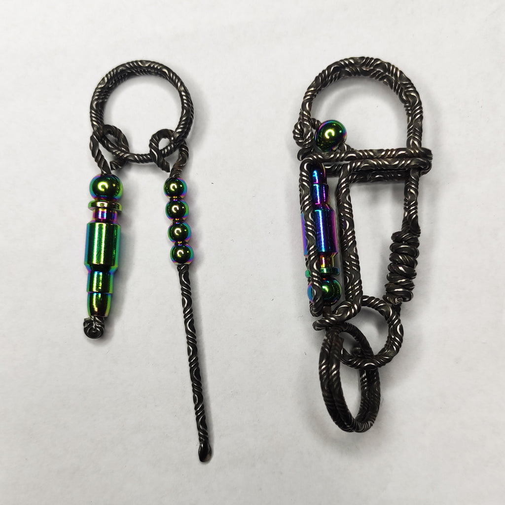 Damascus Steel Bullet | Handcrafted Tactical EDC Keyring