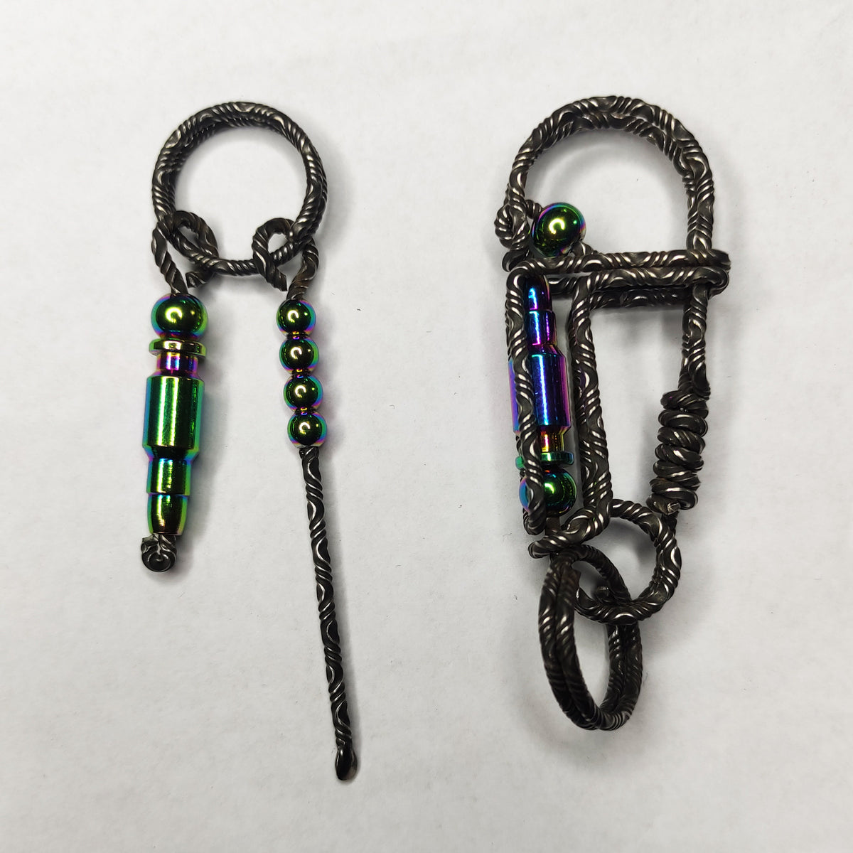 Damascus Steel Bullet | Handcrafted Tactical EDC Keyring