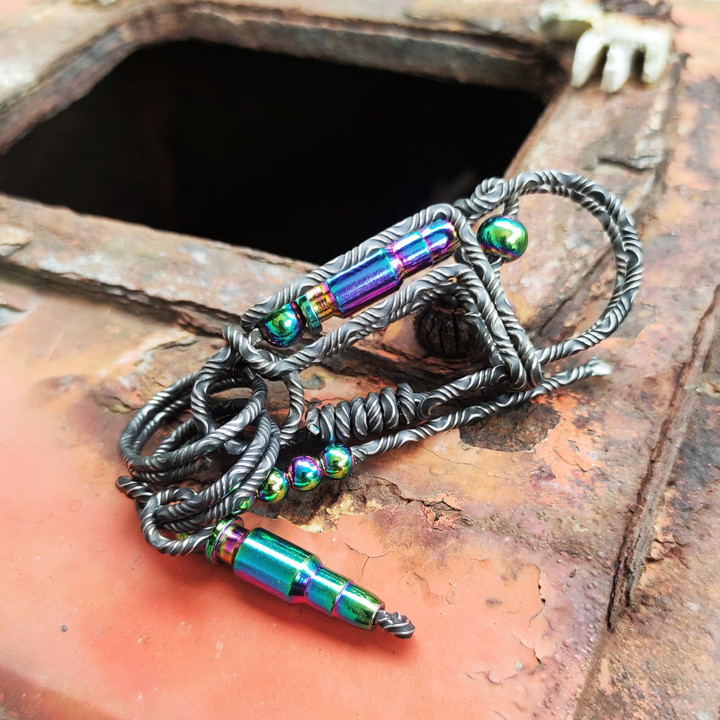 Damascus Steel Bullet | Handcrafted Tactical EDC Keyring