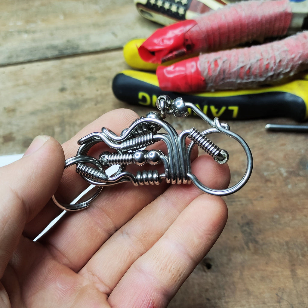 V-Twin Engine Biker | Handcrafted Steel Motorcycle Keyring