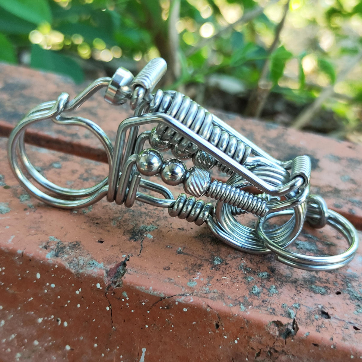 Harley V-Twin Biker | Handcrafted Wire Motorcycle Keychain