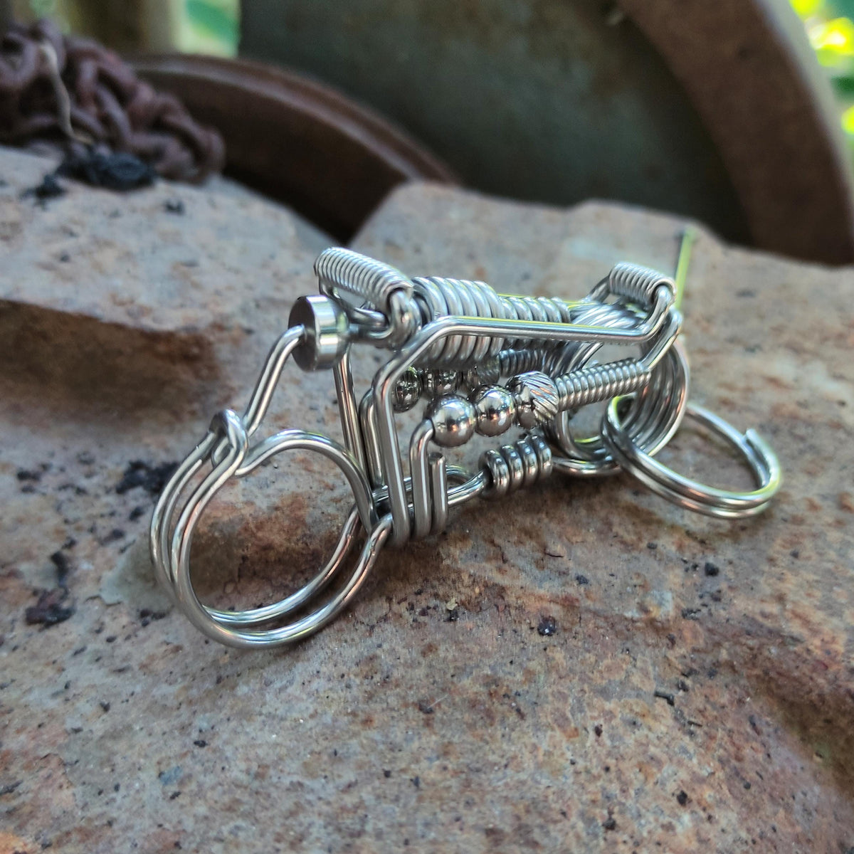 Harley V-Twin Biker | Handcrafted Wire Motorcycle Keychain