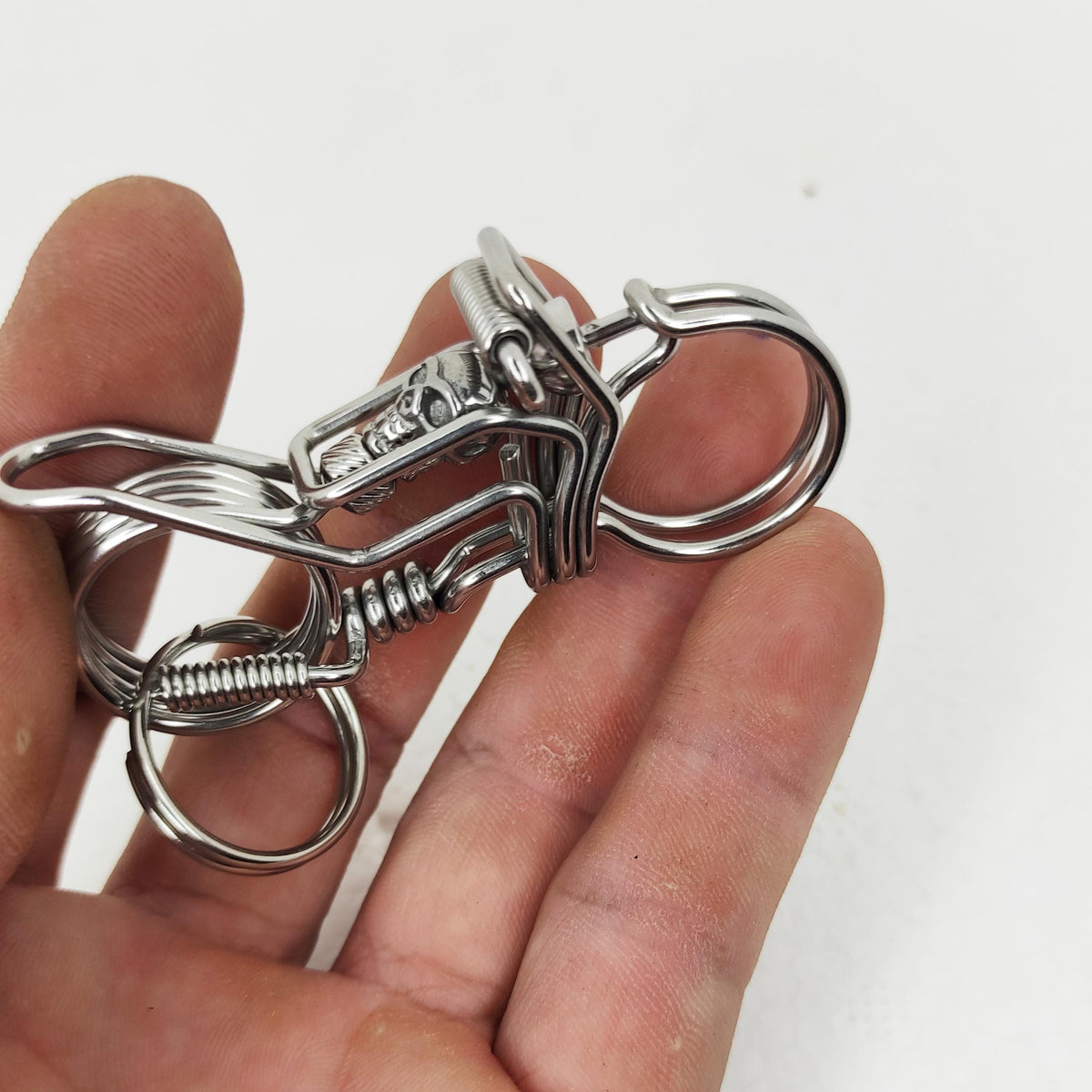Gothic Biker Skull | Handcrafted Motorcycle Keychain