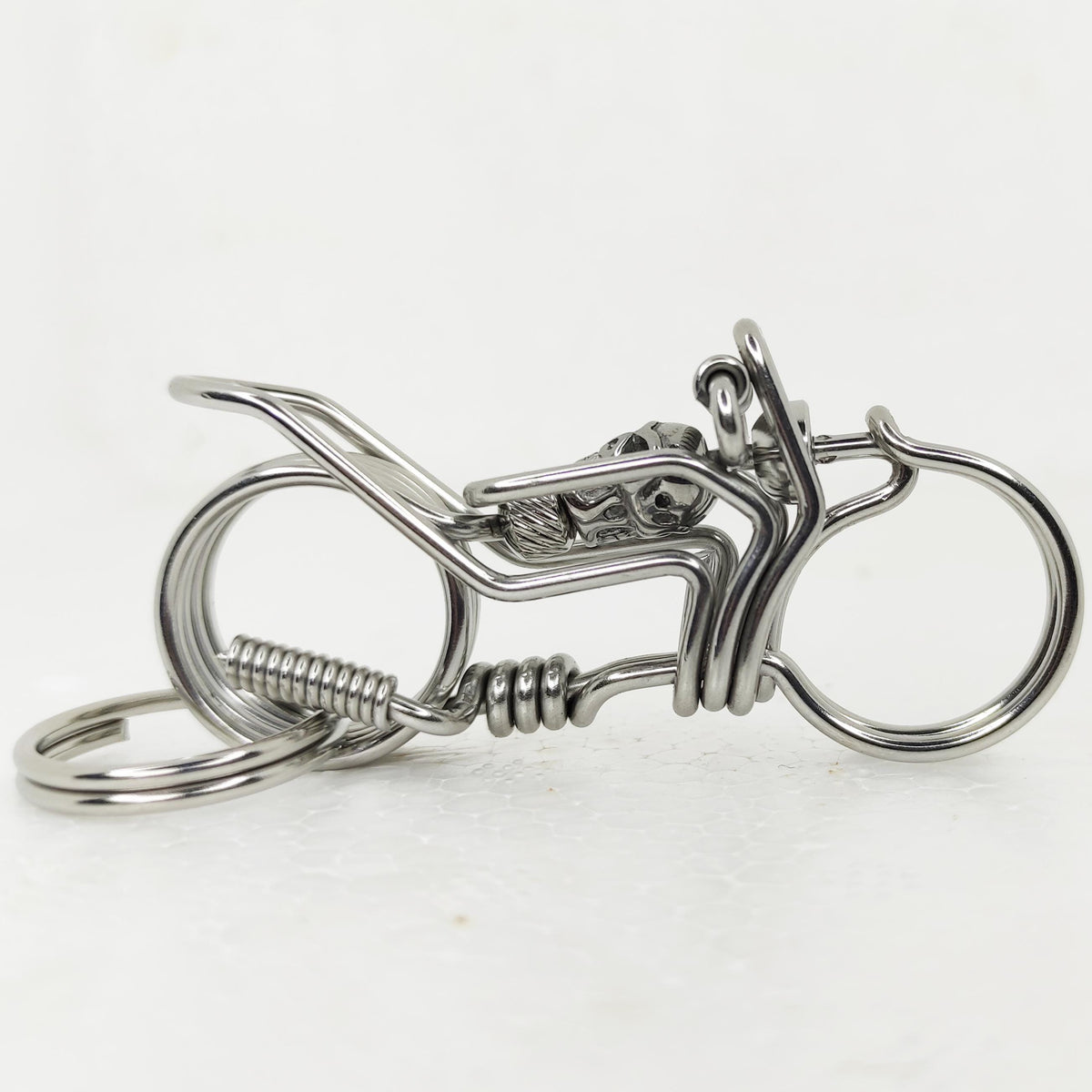 Gothic Biker Skull | Handcrafted Motorcycle Keychain