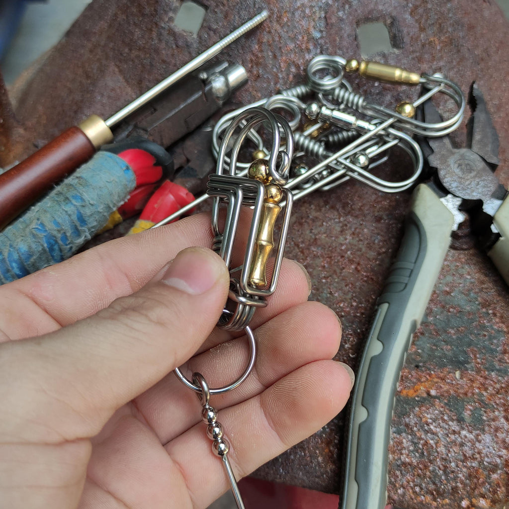 The Brass Penguin | Artisan Wire-Wrapped Keyring