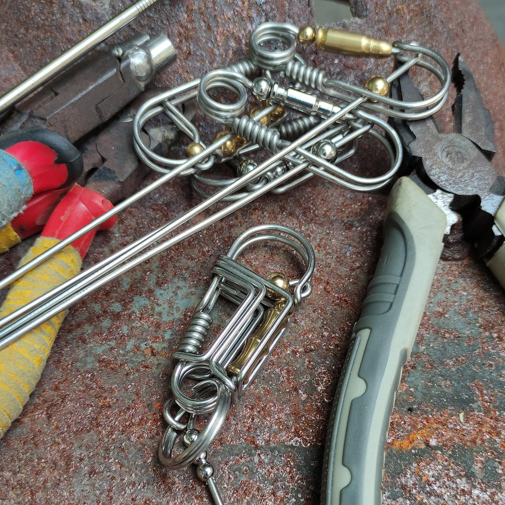 The Brass Penguin | Artisan Wire-Wrapped Keyring