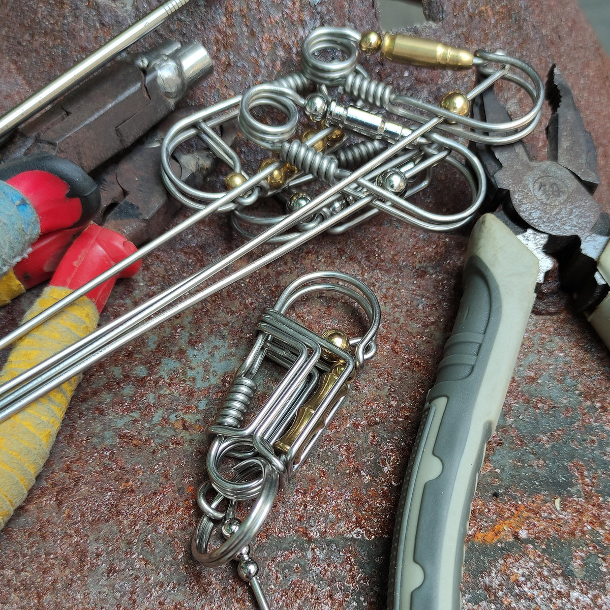 The Brass Penguin | Artisan Wire-Wrapped Keyring
