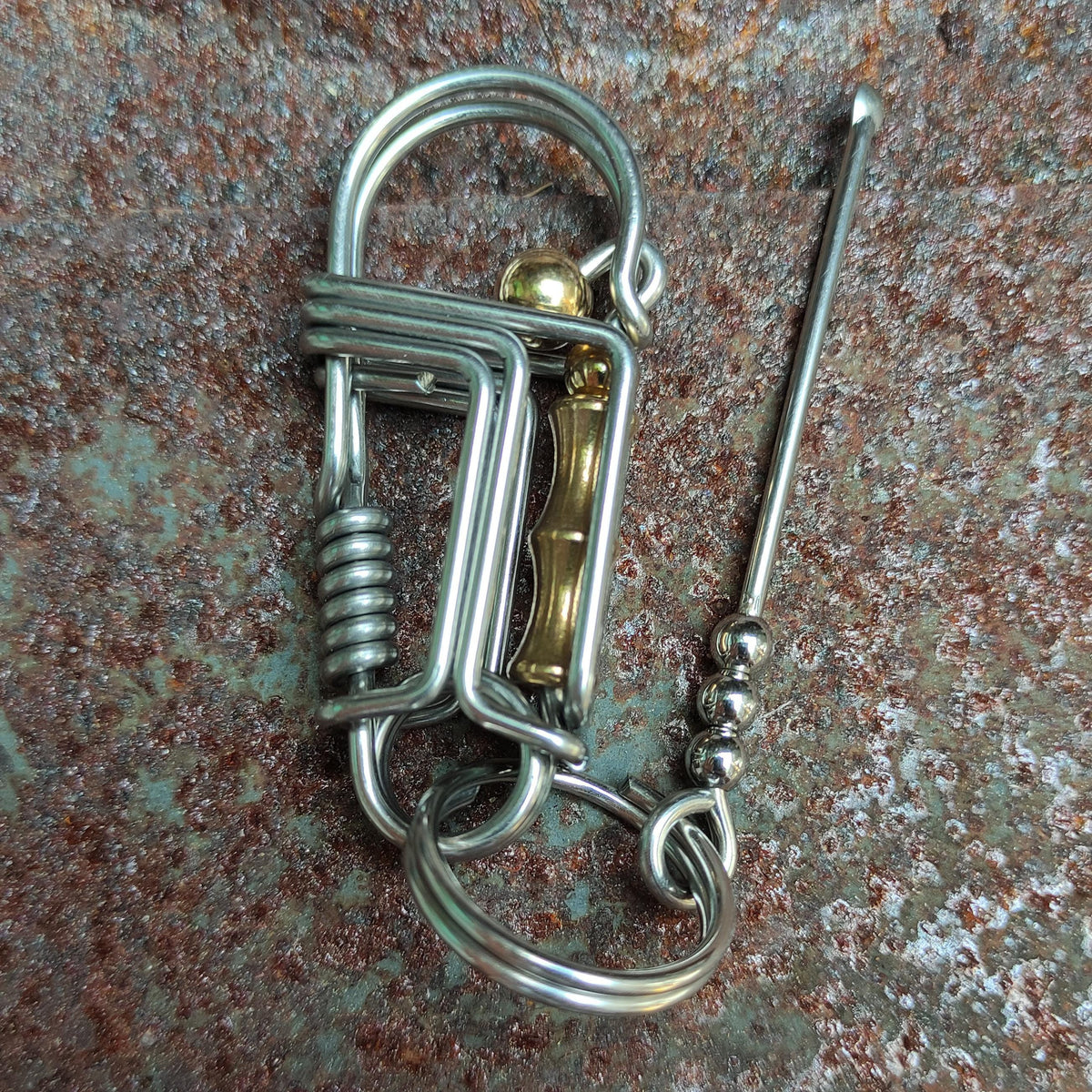 The Brass Penguin | Artisan Wire-Wrapped Keyring