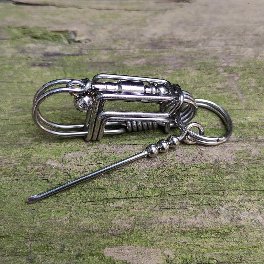 The Gentleman Wristlet | Custom Engraved Leather & Steel Keyring