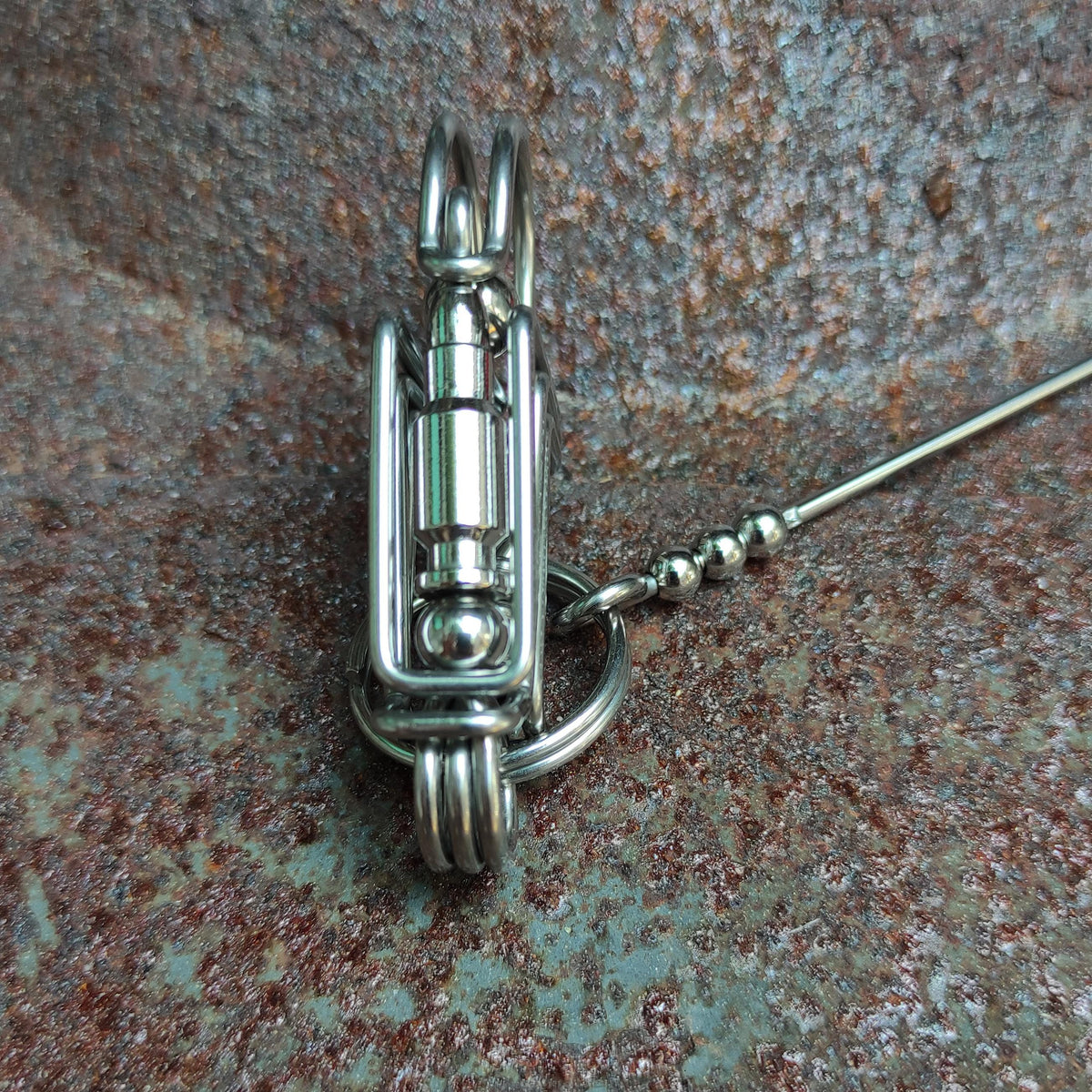 The Gentleman Wristlet | Custom Engraved Leather & Steel Keyring
