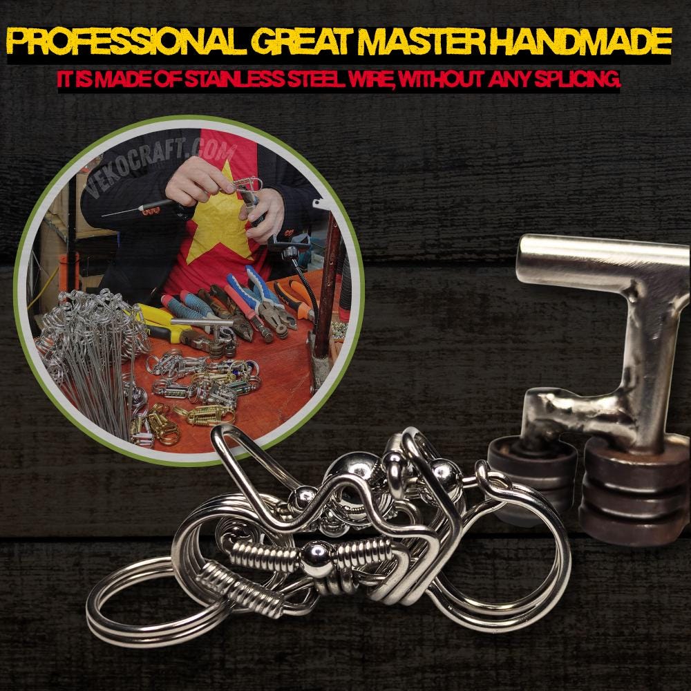 Artisan Steel Motorcycle | Heavy-Duty Wire-Wrapped Keyring