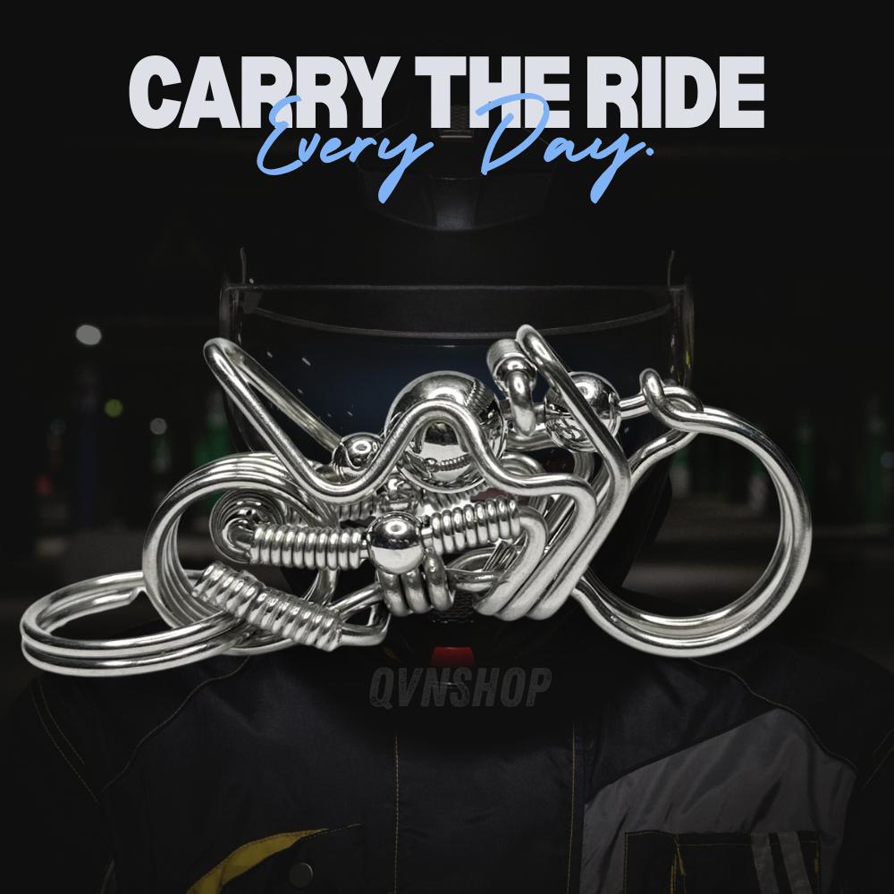 Artisan Steel Motorcycle | Heavy-Duty Wire-Wrapped Keyring
