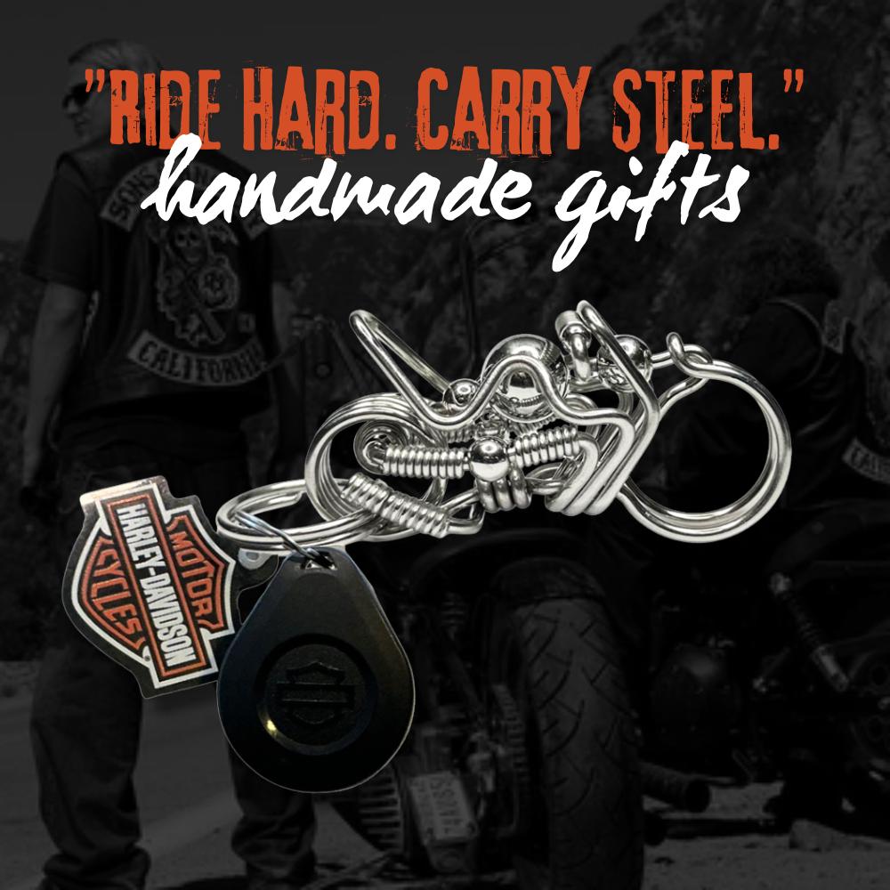 Chopper Rider | Handcrafted Stainless Steel Motorcycle Keychain