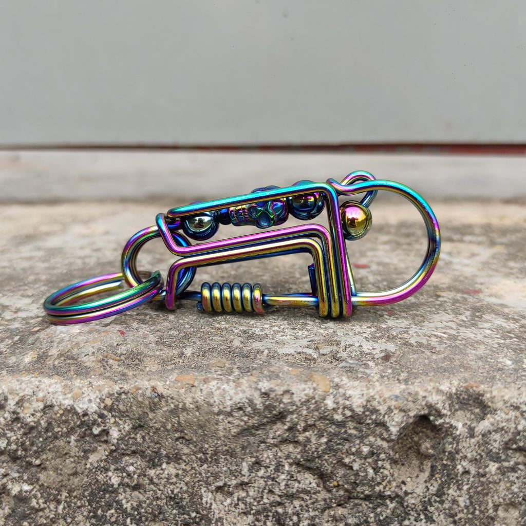 The Outlaw Skull | Handcrafted Heavy-Metal Biker Keychain