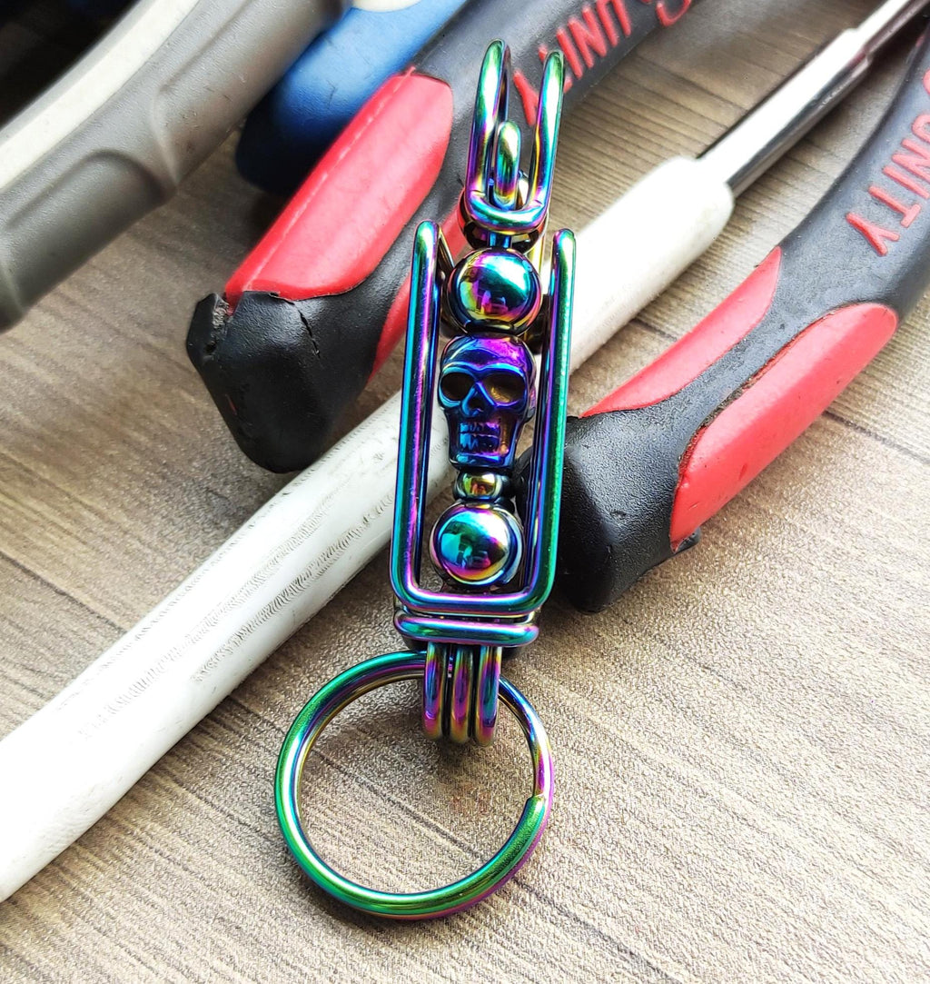 The Outlaw Skull | Handcrafted Heavy-Metal Biker Keychain