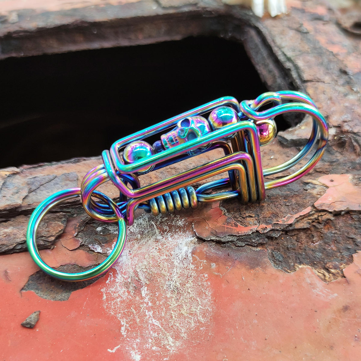 The Outlaw Skull | Handcrafted Heavy-Metal Biker Keychain
